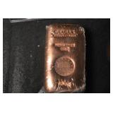 Copper Bar 1 oz .999 Fine + 3 Copper Coins in Clear Holders