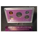 United States Mint Proof Set 1990 - 5-Coin Purple Display Case