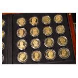 Presidential Dollar Type Set Collection - 134 Coins (Proof/Reverse/UNC) in Wood Case