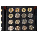Presidential Dollar Type Set Collection - 134 Coins (Proof/Reverse/UNC) in Wood Case