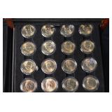 Presidential Dollar Type Set Collection - 134 Coins (Proof/Reverse/UNC) in Wood Case