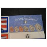 United States Mint Uncirculated Coin Sets Lot - 10 Boxes (1987-2004)