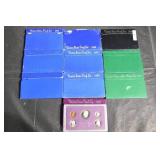 Lot Of 10 United States Proof Sets - Mixed Years Lot (1968-1997) with Purple Mint Proof Case