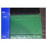 Lot Of 10 United States Proof Sets - Mixed Years Lot (1968-1997) with Purple Mint Proof Case