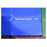 Lot Of 10 United States Proof Sets - Mixed Years Lot (1968-1997) with Purple Mint Proof Case