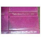 United States Mint Proof Sets - Lot of 10 Purple Boxes (1984-1993)