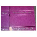 United States Mint Proof Sets - Lot of 10 Purple Boxes (1980s-1992)