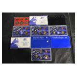 Lot Of 10 United States Mint Proof Sets - 50 State Quarters 2002, 1971, 1972, 1974