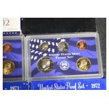 Lot Of 10 United States Mint Proof Sets - 50 State Quarters 2002, 1971, 1972, 1974
