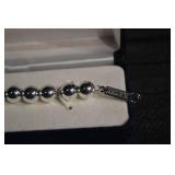 Sterling Silver Bead Bracelet - Made in Italy - 21.49 g