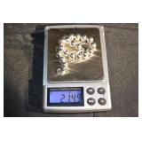 Sterling Silver Bead Bracelet - Made in Italy - 21.49 g
