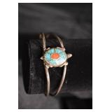 Sterling Silver Turquoise Turtle Bracelet