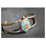 Sterling Silver Turquoise Turtle Bracelet