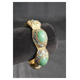 Antique Chinese Sterling Jadeite Bracelet