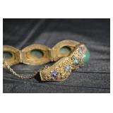 Antique Chinese Sterling Jadeite Bracelet