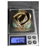 Antique Chinese Sterling Jadeite Bracelet