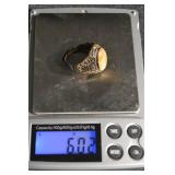 Vintage Silver Carnelian Gilt Filigree Ring