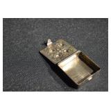 Sterling Silver Vintage Pill Box - Hand Made, Floral Lid