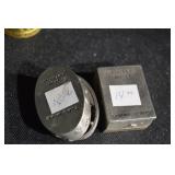 Holmes Booth & Hayden Brass Trinket Box - Engraved Top; Vintage Enamel Floral Boxes & Pewter Collectibles