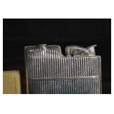 Evans U.S. Patent Ribbed Silver Lighter with Original Box