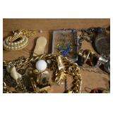 Vintage Costume Jewelry Lot - Bracelets, Cameos, Pearls & Watches
