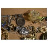 Vintage Costume Jewelry Lot - Bracelets, Cameos, Pearls & Watches