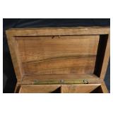 Vintage Hand-Carved Wooden Jewelry Box with Floral Carving With Secret Lock