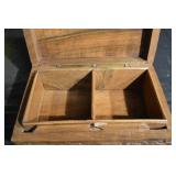 Vintage Hand-Carved Wooden Jewelry Box with Floral Carving With Secret Lock