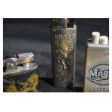 Assorted Vintage Lighters - Modern Angel Pearl-Grip Gun Lighter, Dragon Brass Lighter