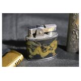 Assorted Vintage Lighters - Modern Angel Pearl-Grip Gun Lighter, Dragon Brass Lighter