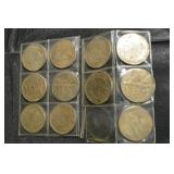 Replica Coins - 11 Coins in Clear Plastic Binder Pages