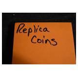 Replica Coins - 11 Coins in Clear Plastic Binder Pages