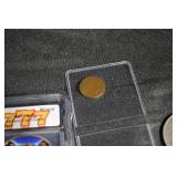 US Coin & Medal Lot - 1943 Steel Cent COA, Niagara Falls 5oz Copper Colorized, Space Meteorite Coin, Jackpot Token