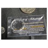 US Coin & Medal Lot - 1943 Steel Cent COA, Niagara Falls 5oz Copper Colorized, Space Meteorite Coin, Jackpot Token