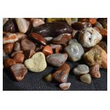 Agate & Jasper Tumbled Stones - Assorted Red, Orange & Cream Colors