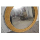 58-Inch Round Mirror With Natural Jute Rope Frame