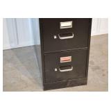 HON 5-Drawer Vertical File Cabinet - Black Steel with Color-Coded Labels