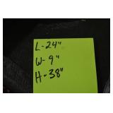 Oak Glass-Front Display Cabinet, 4 Compartments, 24 x 9 x 38 in