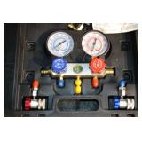 Pittsburgh A/C Manifold Gauge Set - R-134A, 2 Gauges, 3 Hoses, Case