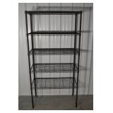 Wire Shelving Unit - 36in L x 18in W x 72in H - Black, 5-Tier