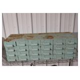 Vintage Blue Metal Tool Chest with Drawers & Assorted Hand Tools