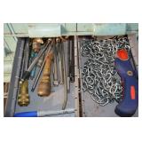 Vintage Blue Metal Tool Chest with Drawers & Assorted Hand Tools