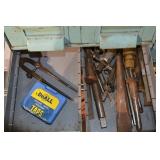 Vintage Blue Metal Tool Chest with Drawers & Assorted Hand Tools