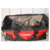 Husky Tool Bag (Red/Black) With Assorted Hand Tools