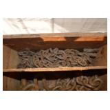 Industrial Chain in Wooden Crate - Heavy-Duty Rusted Steel Chain