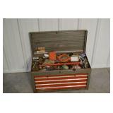 Red Metal Tool Chest - 7-Drawer Cabinet with Assorted Hand Tools