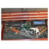 Red Metal Tool Chest - 7-Drawer Cabinet with Assorted Hand Tools