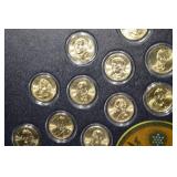 Presidential Dollars Display Frame with Assorted U.S. Presidential Coins