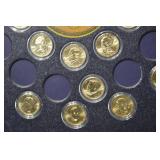 Presidential Dollars Display Frame with Assorted U.S. Presidential Coins