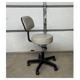 MSRP $600 Brewer 22500B Adjustable-Height Medical Grade Exam Stool – Upholstered Seat & Back, Pneumatic Lift, 5-Wheel Rolling Caster Base – Great Condition